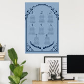 Dusty Blue and Navy Seating Chart Poster 2 of 3 (Bureau à domicile)
