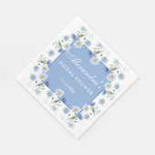 Dusty Blue and White Floral Boho Vrijgezellenfeest Servet (Hoek)
