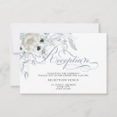 Dusty Blue Anemone Peony Floral Kaart (Voorkant)