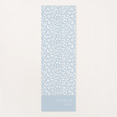 Dusty blue Animal Print Script Naam Gepersonalisee Yogamat (Voorkant)