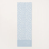 Dusty blue Animal Print Script Naam Gepersonalisee Yogamat (Achterkant)