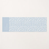 Dusty blue Animal Print Script Naam Gepersonalisee Yogamat (Voorkant (horizontaal))