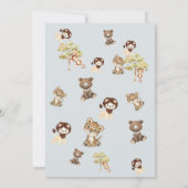 Dusty Blue Animals Boy Baby shower Invitation (Dos)