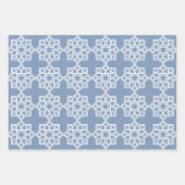 Dusty Blue Arabesque Geometric Pattern Inpakpapier Vel (Voorkant 2)