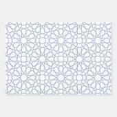Dusty Blue Arabesque Pattern Gift Wrapping Paper (Voorkant)