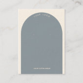 Dusty Blue Arch Oorbel Display Visitekaartje (Voorkant)
