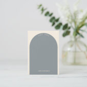 Dusty Blue Arch Oorbel Display Visitekaartje (Staand voorkant)