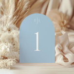 Dusty Blue Arched Table Number, Acrylic Table Card<br><div class="desc">Add your personalization using the template form.  Change colors,  fonts and layout using the Design Tool.</div>
