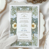  Dusty Blue Art Nieuwe Victoriaans bruiloft Kaart