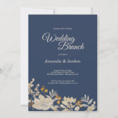 Dusty Blue Automne Boho Mariage Brunch Invitation (Devant)