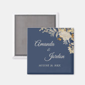 Dusty Blue Automne Boho Mariage Magnet (Recto/Verso)