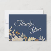 Dusty Blue Automne Boho Mariage Merci plat (Devant)