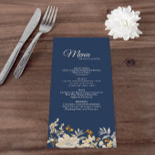 Dusty Blue Autumn Boho Menu Mariage