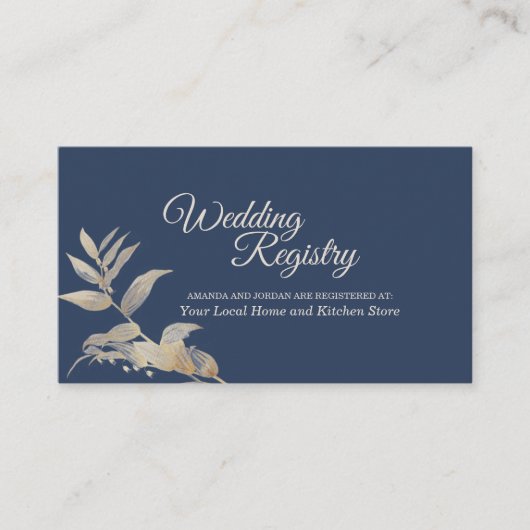 Dusty Blue Autumn Boho Registry Enclosure Kaart (Voorkant)