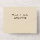 Dusty Blue Autumn Boho Wedding All In One Uitnodiging (Achterkant)