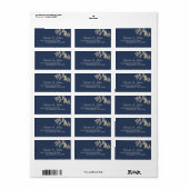 Dusty Blue Autumn Boho Wedding Étiquette de adress (Feuille entière)