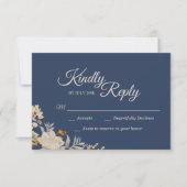 Dusty Blue Autumn Boho Wedding Response Kaart (Voorkant)