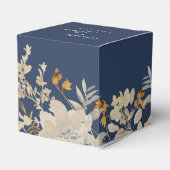 Dusty Blue Autumn Boho Wedding Square Favor Box Bedankdoosjes (Achterkant)