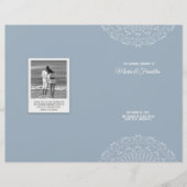 Dusty Blue avec blanc mandal programme de mariage (Devant)