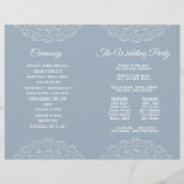 Dusty Blue avec blanc mandal programme de mariage (Dos)