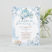Dusty Blue Baby brouwt Baby shower Kaart (Staand voorkant)