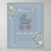 Dusty Blue Baby Carriage Affiche de bienvenue (Devant)