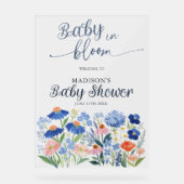 Dusty Blue Baby in Bloom Baby Shower Welcome  (Recto)