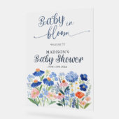Dusty Blue Baby in Bloom Baby Shower Welcome  (Angle)