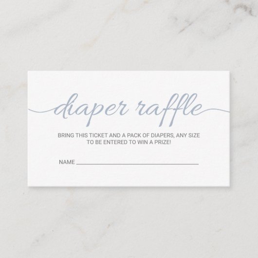 Dusty Blue Baby shower Diaper Raffle Ticket Modern (Voorkant)