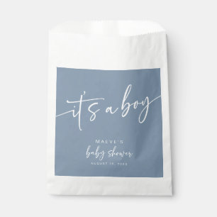 Dusty Blue Baby shower Favor Tassen Modern It a Bo Bedankzakje