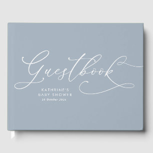 Dusty Blue Baby shower Gastenboek