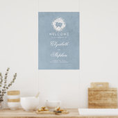 Dusty Blue Baby's Breath Mariage Affiche de bienve (Cuisine)