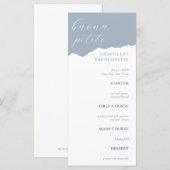 Dusty Blue Bachlorette Menu Italian (Devant / Derrière)