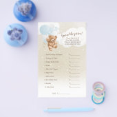 Dusty Blue Balloon Teddy Bear raden het prijsspel Flyer (Enkel)