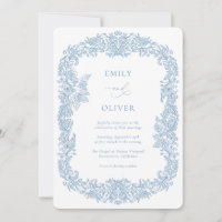 Dusty Blue  Barok Bloemen Huwelijk