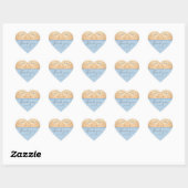 Dusty Blue Beach 2 hart zand bruiloft dank u Hart Sticker (Vel)