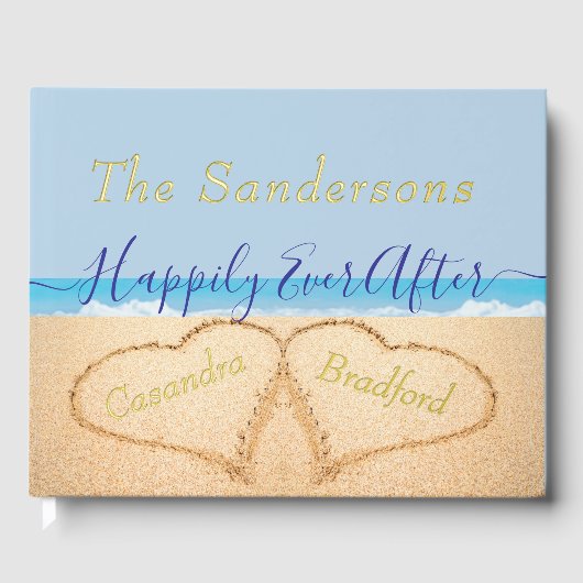 Dusty Blue Beach Wedding Gold ou Silver Script (Recto)
