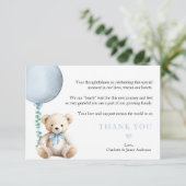Dusty Blue Bearly Wait Baby shower Bedankt (Staand voorkant)