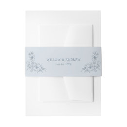  Dusty Blue Belly Band Uitnodigingen Wikkel