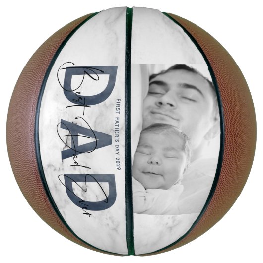 Dusty Blue Best Pap Ever Foto First Fathers Day Basketbal (Verticaal)