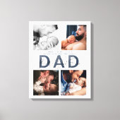 Dusty Blue Beste Pap Ooit 4 Foto 1e Vaderdag Canvas Afdruk (Voorkant)