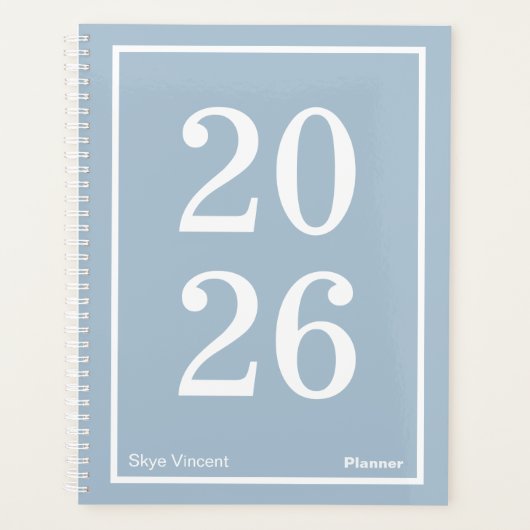 Dusty Blue Big Year Large Planner (Devant)