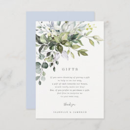 Dusty Blue Bloemen Cadeaubon Kaart