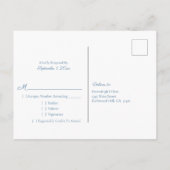 Dusty Blue Bloemen Succulenten Bruiloft RSVP Uitnodiging Briefkaart (Achterkant)