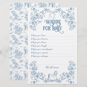 Dusty Blue Bloemen Wensen voor Baby Game