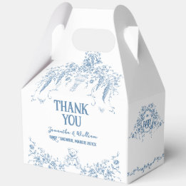 Dusty Blue  Bloemenverpleegkundige Baby shower boe Bedankdoosjes