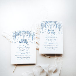 Dusty Blue  Bloemenverpleegkundige Baby shower boe Informatiekaartje