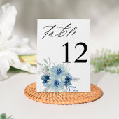 Dusty Blue & Blue Boho Floral Numéro de table