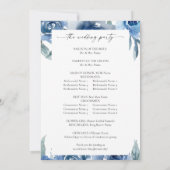 Dusty Blue & Blue Floral Mariage programme de céré (Dos)
