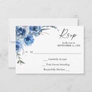 Dusty Blue & Blue Floral no Meal Carte RSVP